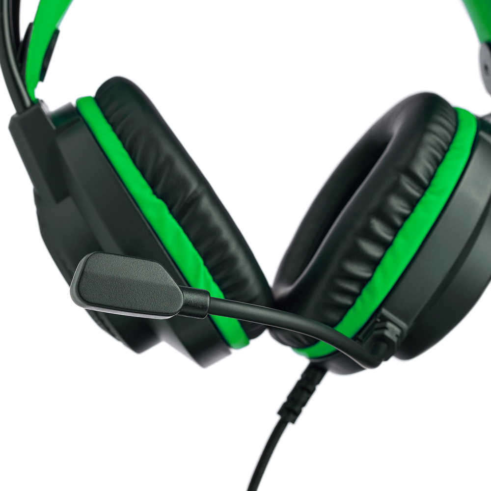 Наушники проводные с микрофоном игровые BY Сabasset 3.5мм 4pin-SPK+MIC 3,2 м, зелёные, арт.№ 410-083