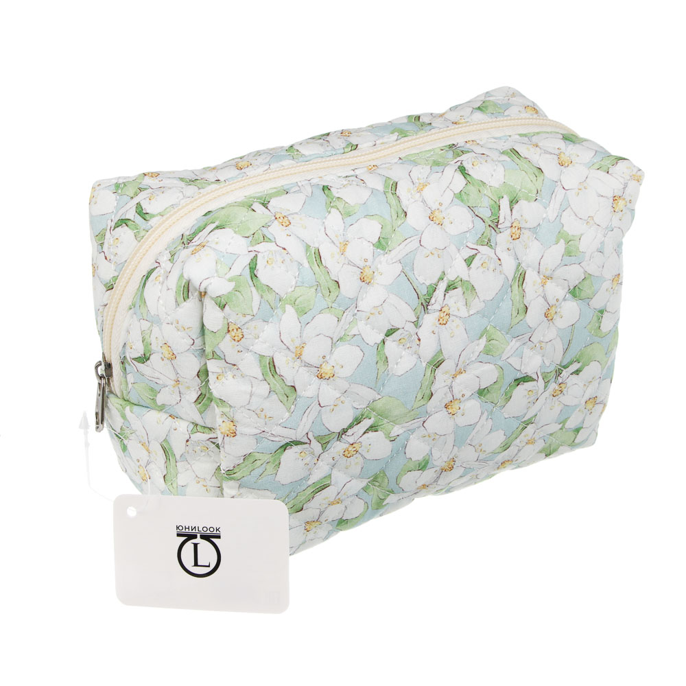 Косметичка "Цветочки" тм ЮL, 17х11х10 см, полиэстер, 3 дизайна, арт.№ 327-359