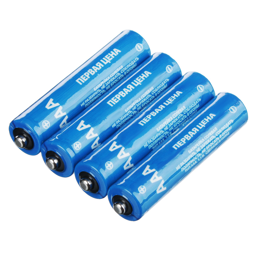 Батарейки AAA Первая цена 4шт солевые, пленка, арт.№ 925-051