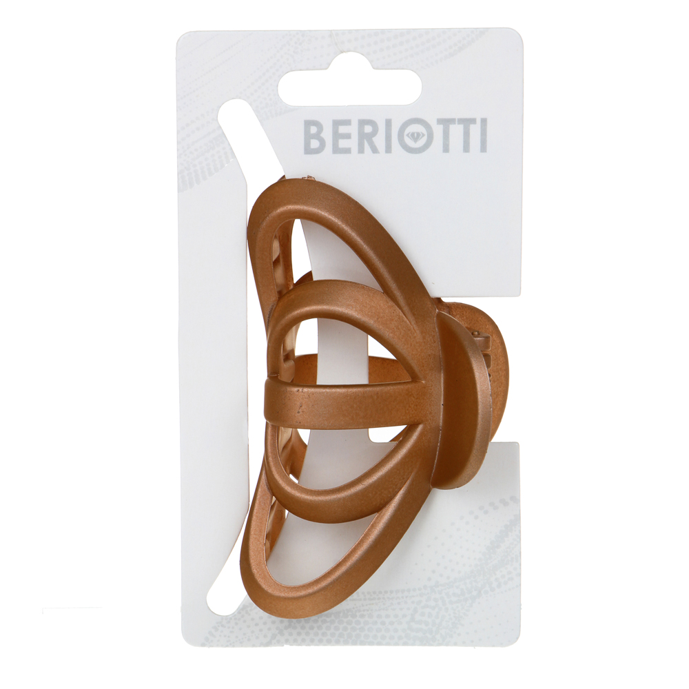 BERIOTTI Заколка-краб для волос, металл, пластик, 8,3см, 6 цветов, 4426-3, арт.№ 324-103