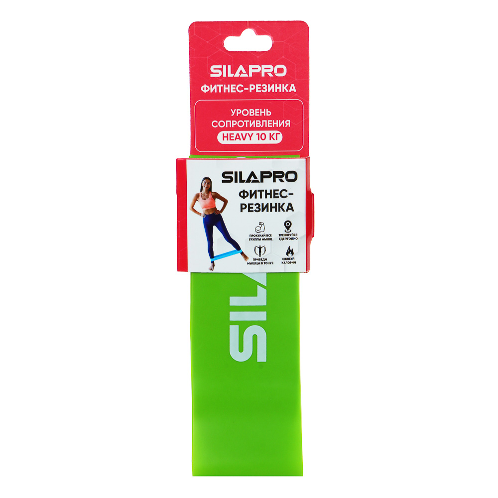 SILAPRO Фитнес-резинка, 30х5х0.05 см, нагрузка 10 кг, латекс, арт.№ 093-015