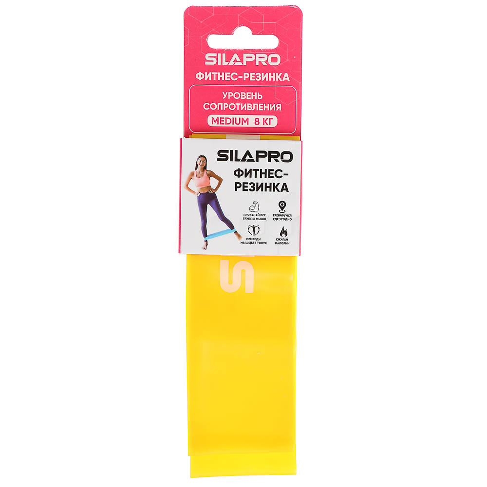 SILAPRO Фитнес-резинка, 30х5х0.03 см, нагрузка 8 кг, латекс, арт.№ 093-014