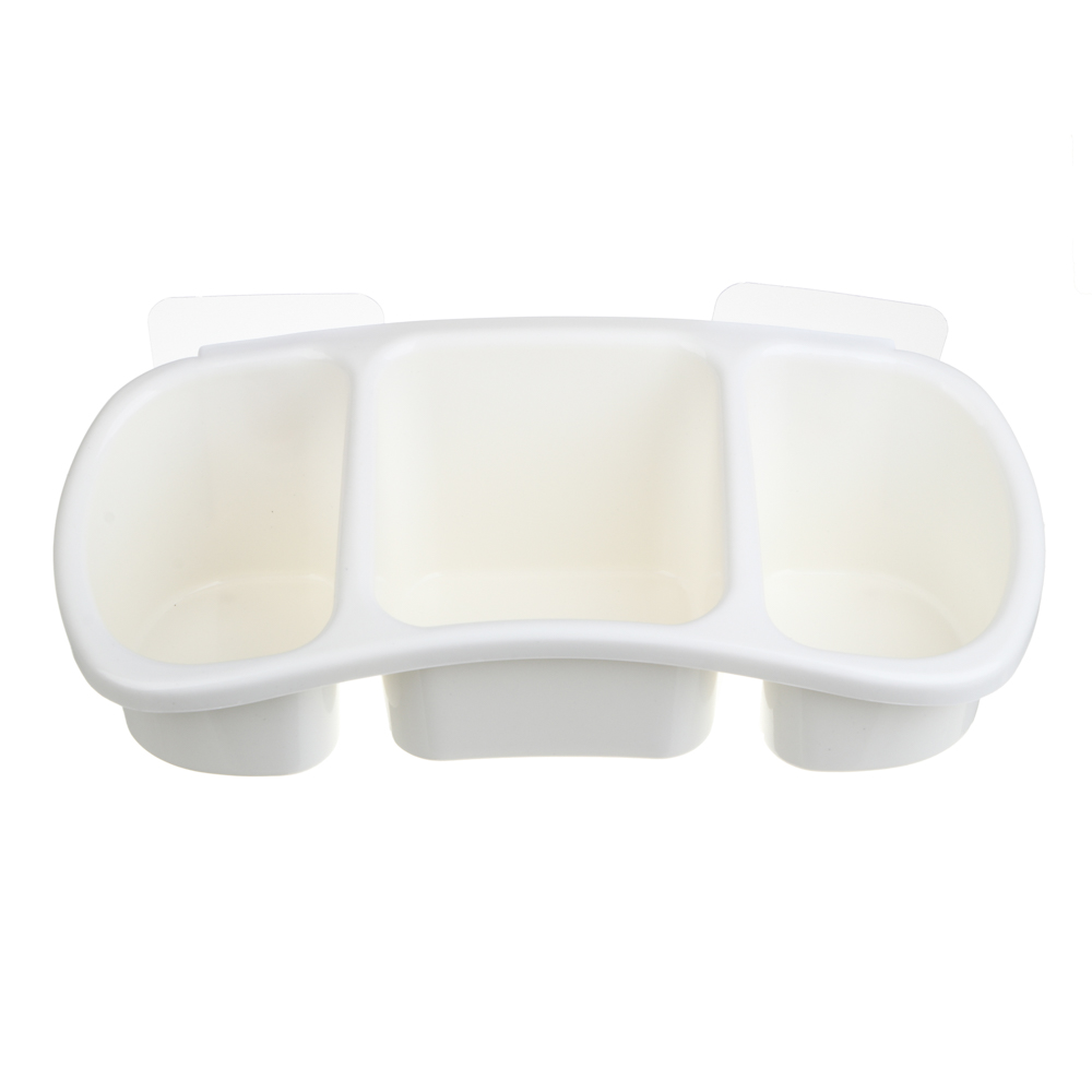 VETTA Classic Полка настенная, три отделения, пластик, 28x12,5x8,5 см, молочный, арт.№ 478-288