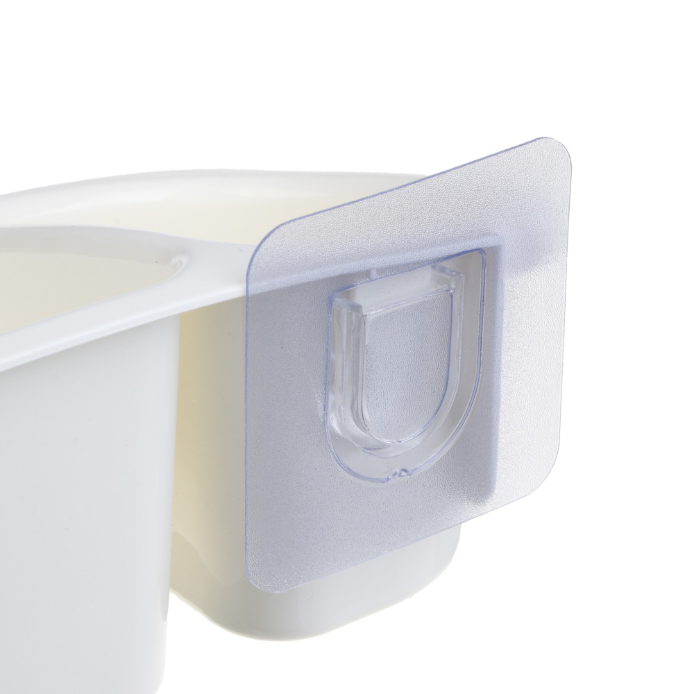 VETTA Classic Полка настенная, три отделения, пластик, 28x12,5x8,5 см, молочный, арт.№ 478-288