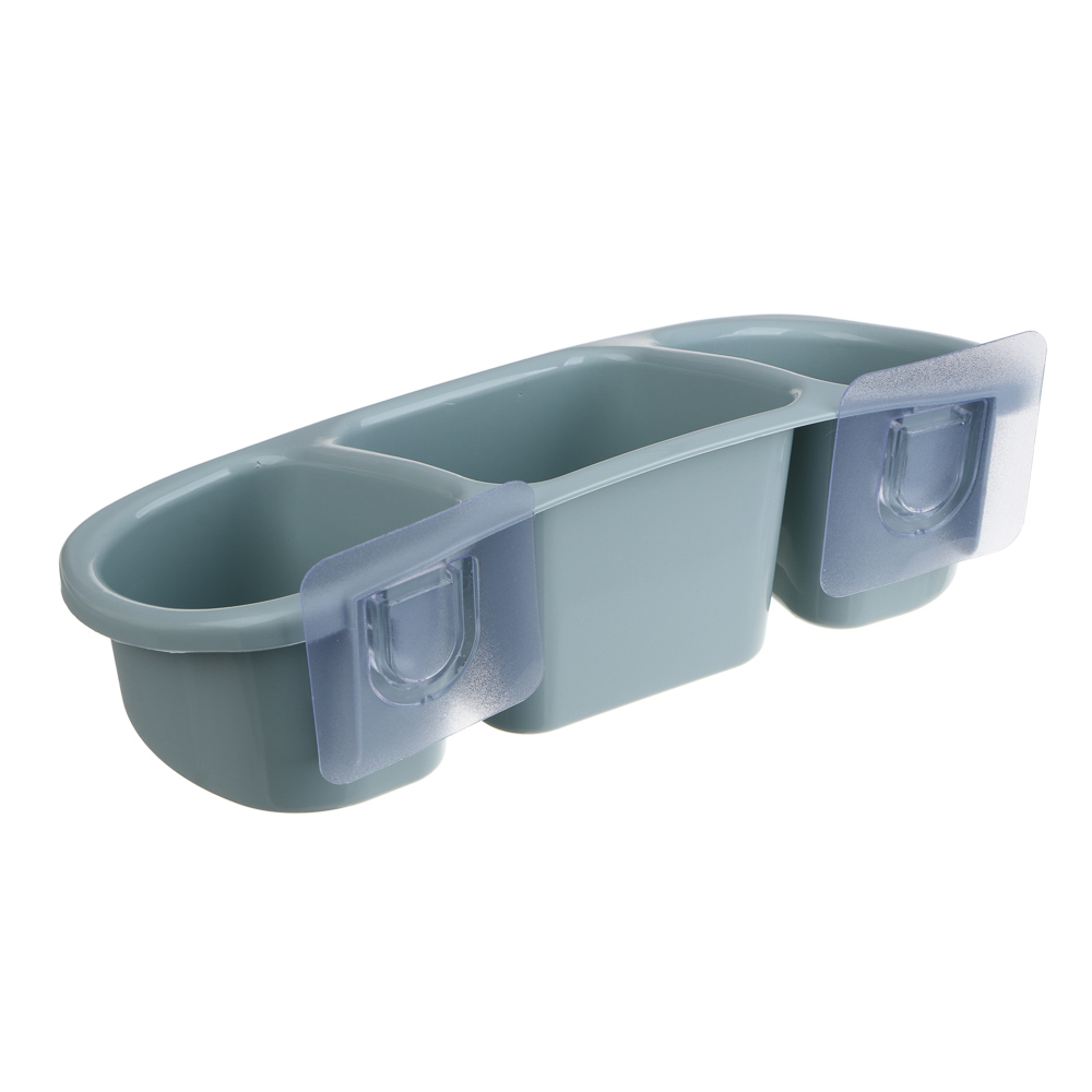 VETTA Classic Полка настенная, три отделения, пластик, 28x12,5x8,5 см, оливковый, арт.№ 478-290