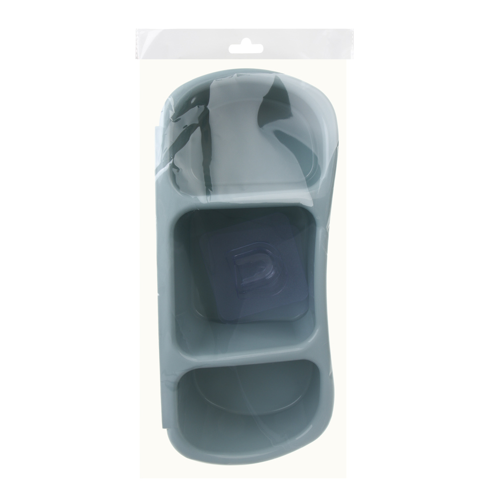 VETTA Classic Полка настенная, три отделения, пластик, 28x12,5x8,5 см, оливковый, арт.№ 478-290