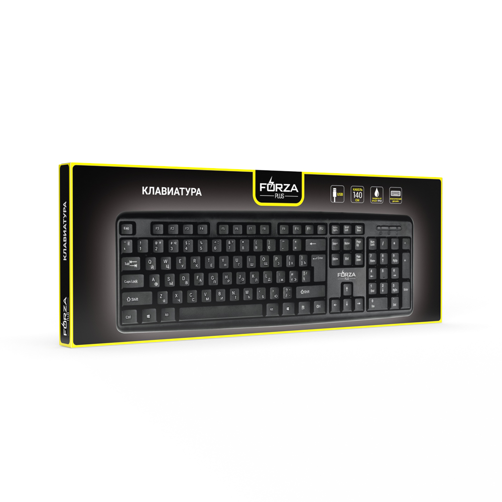 Клавиатура проводная FORZA, USB, 1.4 м, арт.№ 916-125