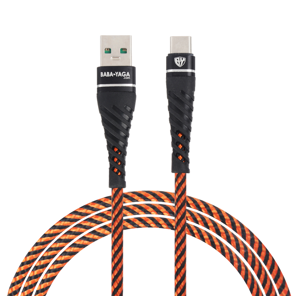Кабель для зарядки USB(A)-Type C BY Motorsport, 1м., 2.4А, быстр зар QC3.0, тканевая оплётка, пу, арт.№ 931-287