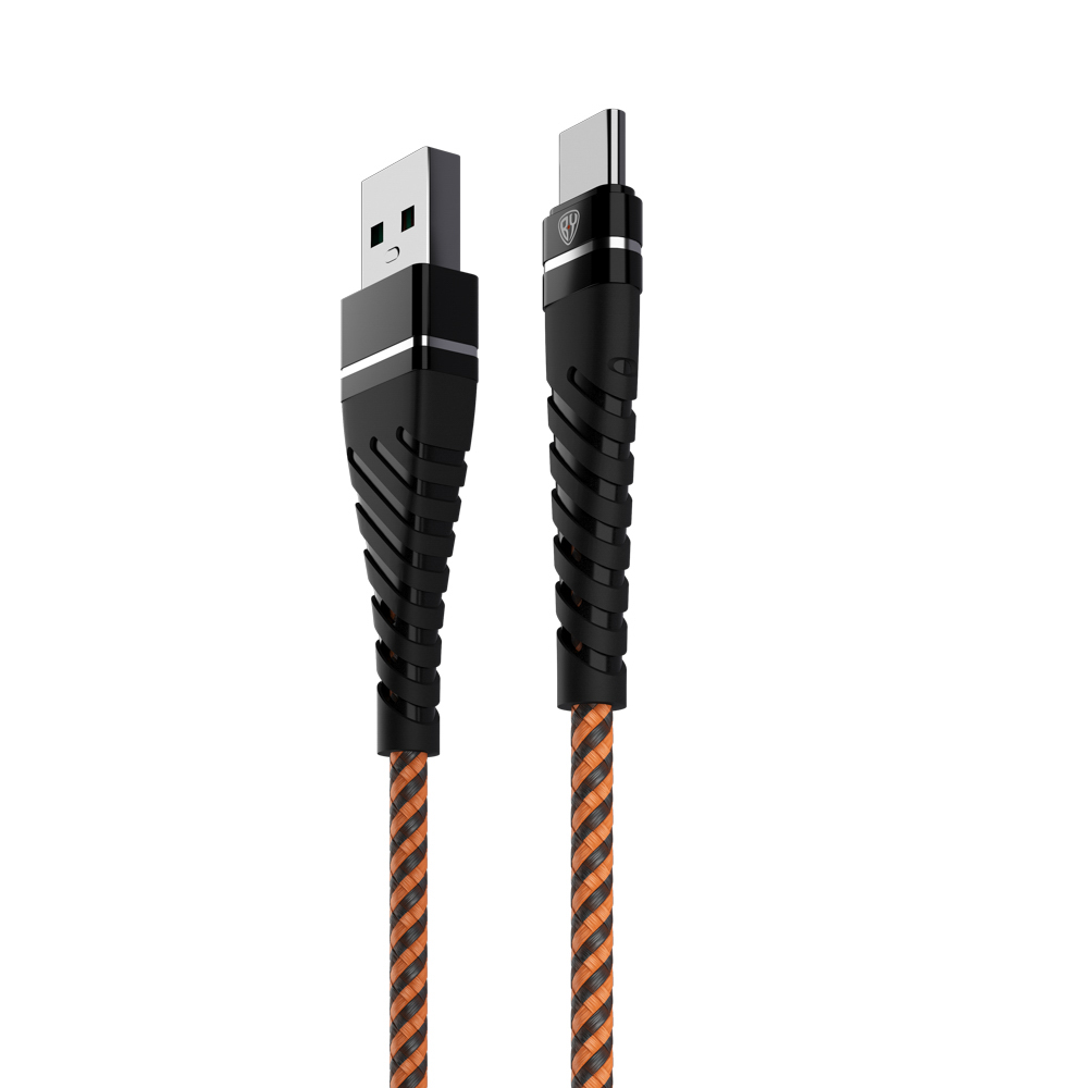 Кабель для зарядки USB(A)-Type C BY Motorsport, 1м., 2.4А, быстр зар QC3.0, тканевая оплётка, пу, арт.№ 931-287