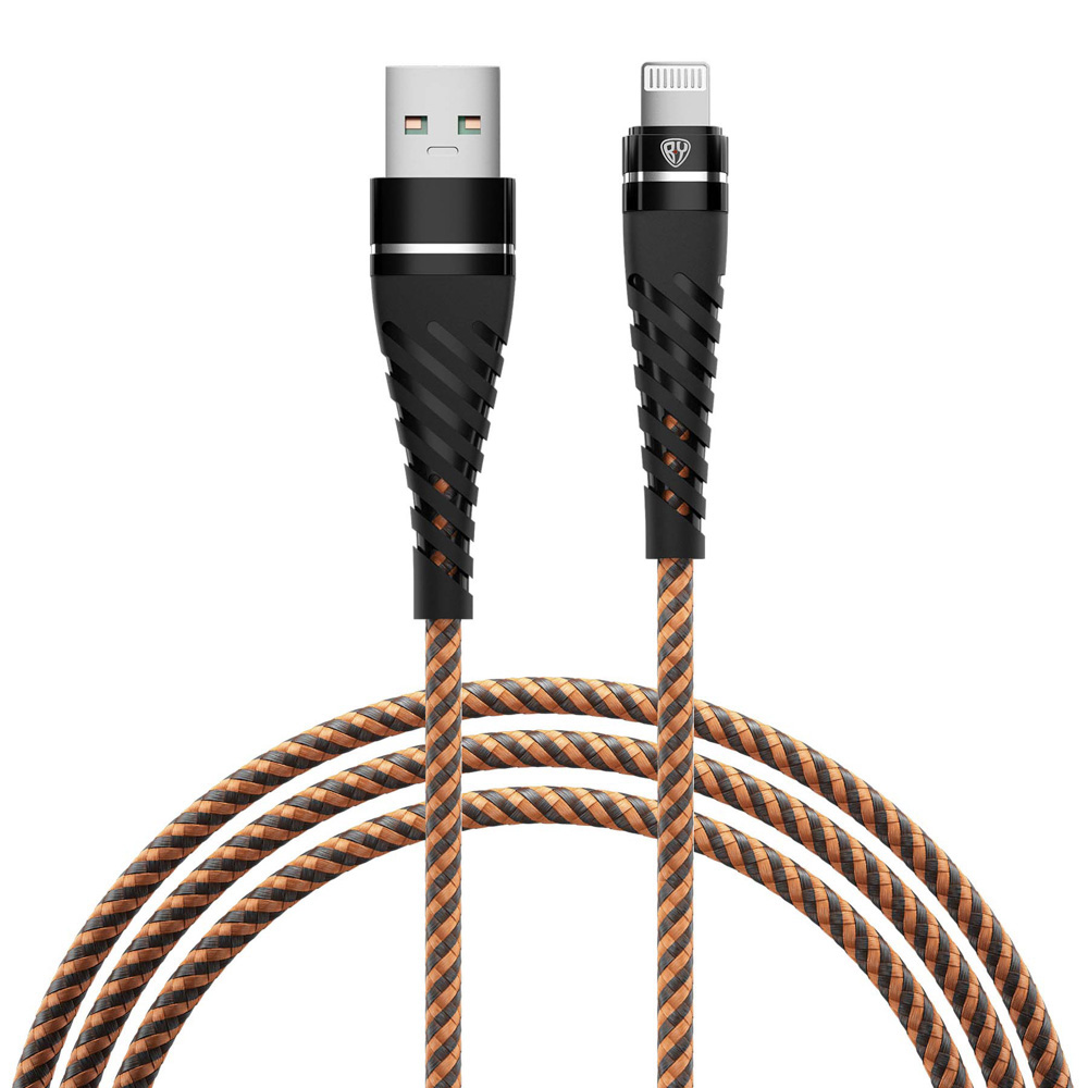 Кабель для зарядки USB(A)-iP BY Motorsport, 1м., 2.4А, Быстрая зарядка, тканевая оплётка, пу, арт.№ 931-288