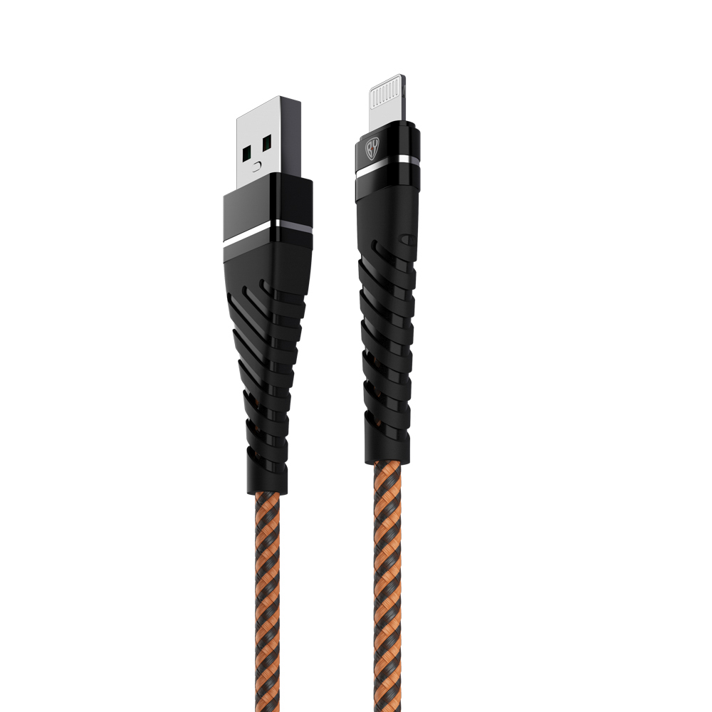 Кабель для зарядки USB(A)-iP BY Motorsport, 1м., 2.4А, Быстрая зарядка, тканевая оплётка, пу, арт.№ 931-288
