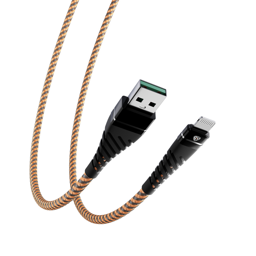 Кабель для зарядки USB(A)-iP BY Motorsport, 1м., 2.4А, Быстрая зарядка, тканевая оплётка, пу, арт.№ 931-288