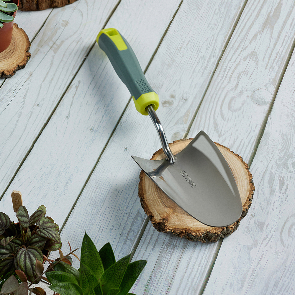 INBLOOM PROF+ Лопатка садовая, широкая, 33см, нерж. сталь, PP, TPR, арт.№ 181-041