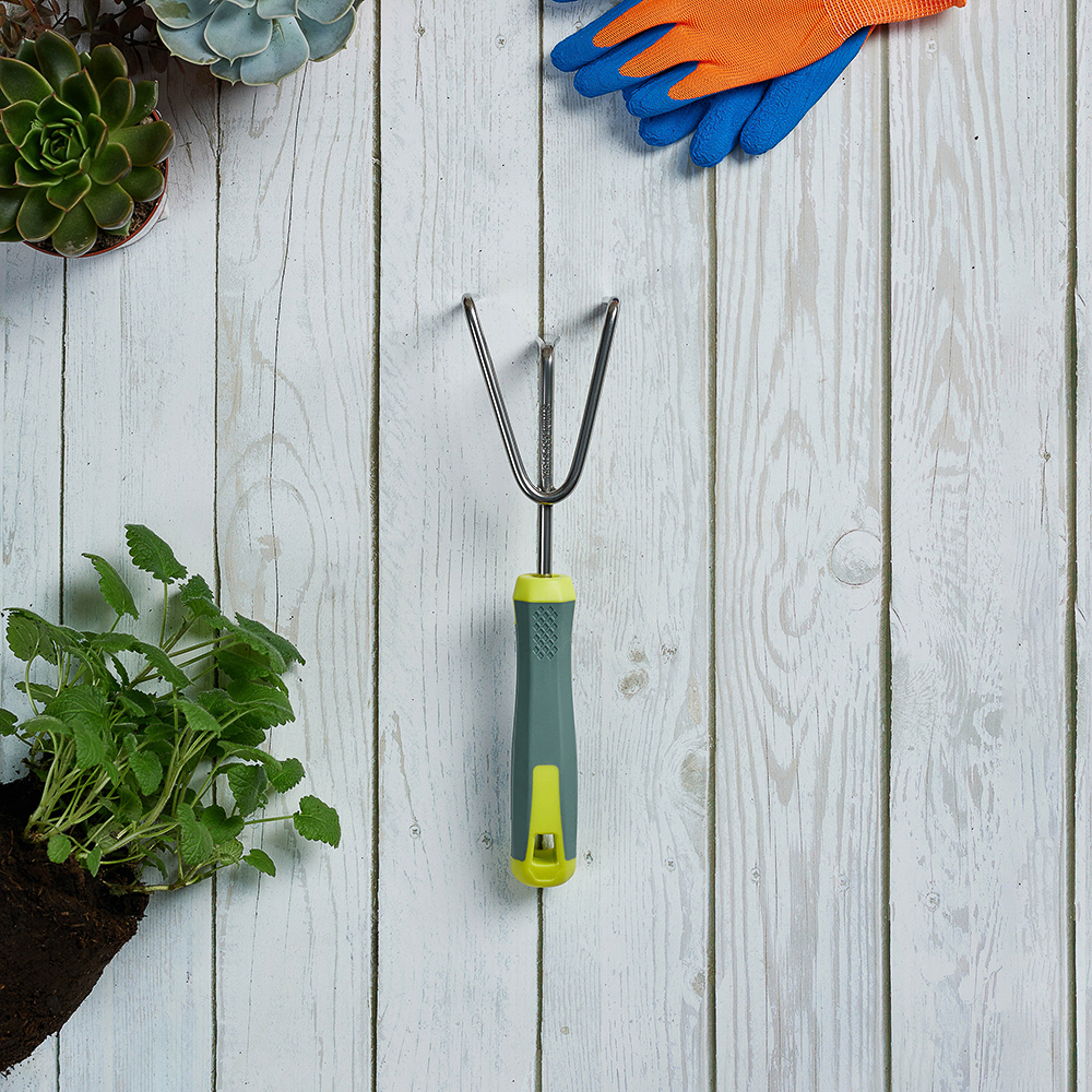 INBLOOM PROF+ Рыхлитель садовый, 28см, нерж. сталь, PP, TPR, арт.№ 181-042