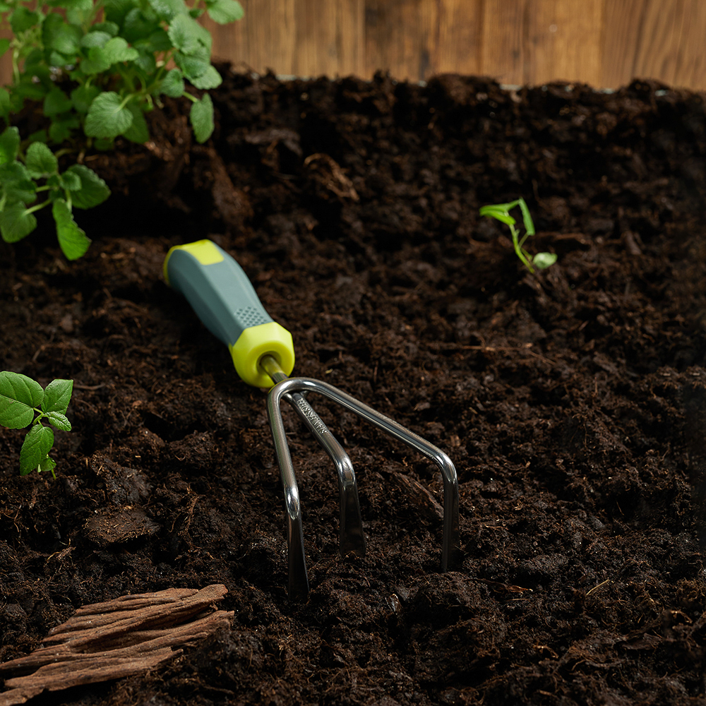 INBLOOM PROF+ Рыхлитель садовый, 28см, нерж. сталь, PP, TPR, арт.№ 181-042