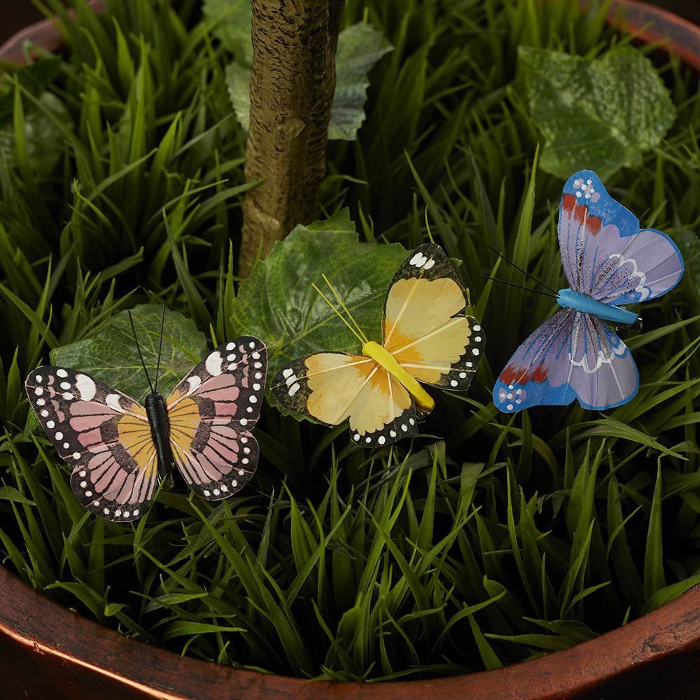 INBLOOM Бабочка декоративная Лесная на прищепке 8см, арт.№ 153-012