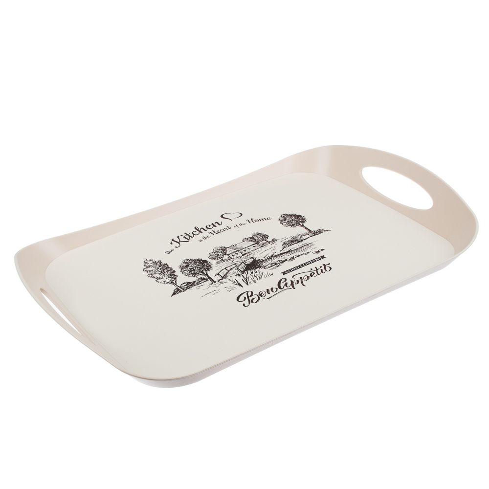 Поднос, пластик, 41,2х27х5см, 4 дизайна, арт.№ 862-410