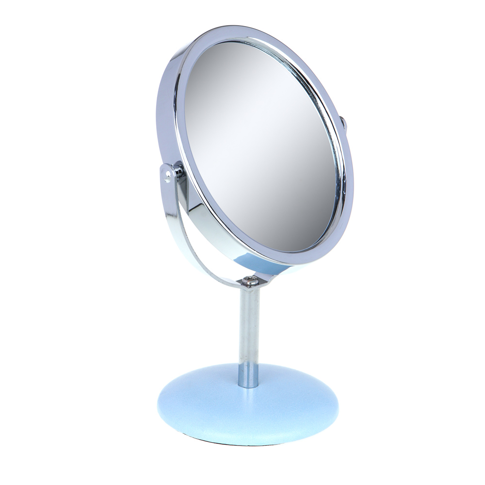ЮНИLOOK Зеркало настольное, металл, ПУ, стекло, 16х8,5см, 6 дизайнов, арт.№ 301-012