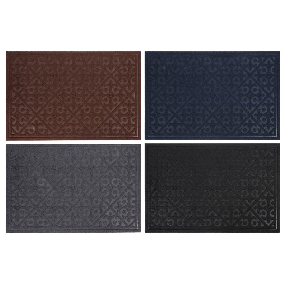 Коврик придверный тм VETTA, 39х59см, резиновый с ворсом, полиэстер, арт.№ 466-009