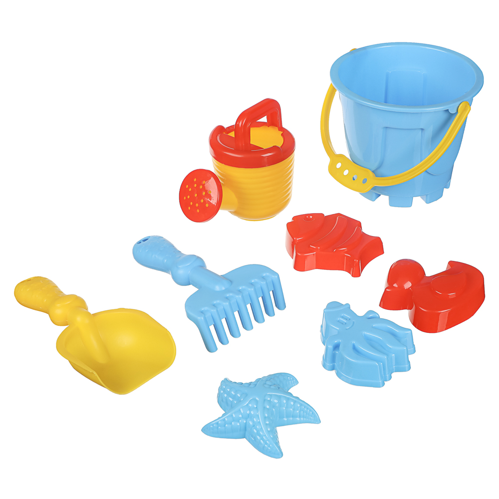 Набор для игры в песке "Башня", ИГРОЛЕНД, 8 предметов, пластик, для детей 3+, арт.№ 430-143