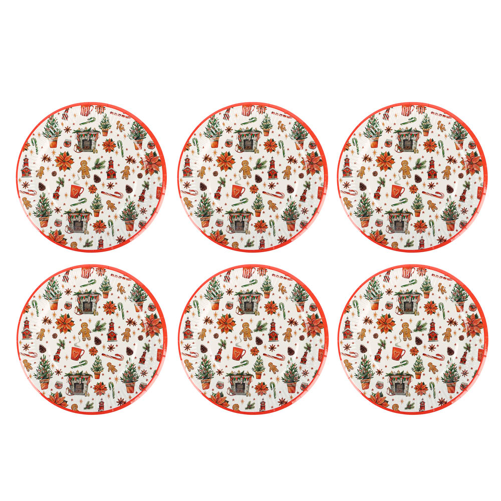 Набор бумажных тарелок Новогоднее настроение, 6 шт d=230 мм, арт.№ 530-432