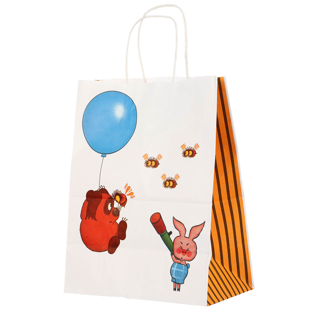 Пакет подарочный с кручеными ручками L 24х14х30см, "Винни-Пух. Пожуж-ж-жим", в ассортименте, арт.№ 507-492