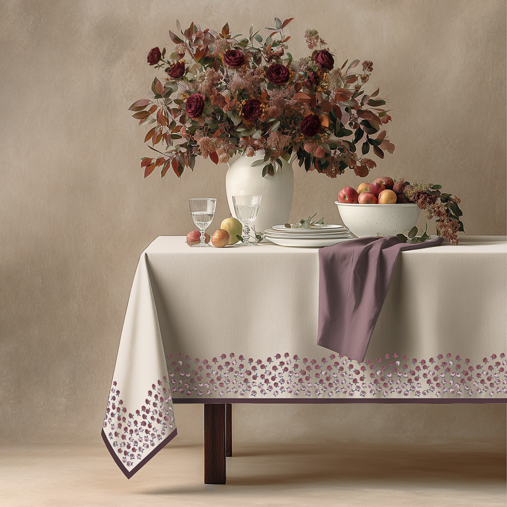 Скатерть текстильная тм PROVANCE Бургунди 140х180см, 140г/м2, 100% полиэстер, 2 дизайна, арт.№ 435-202