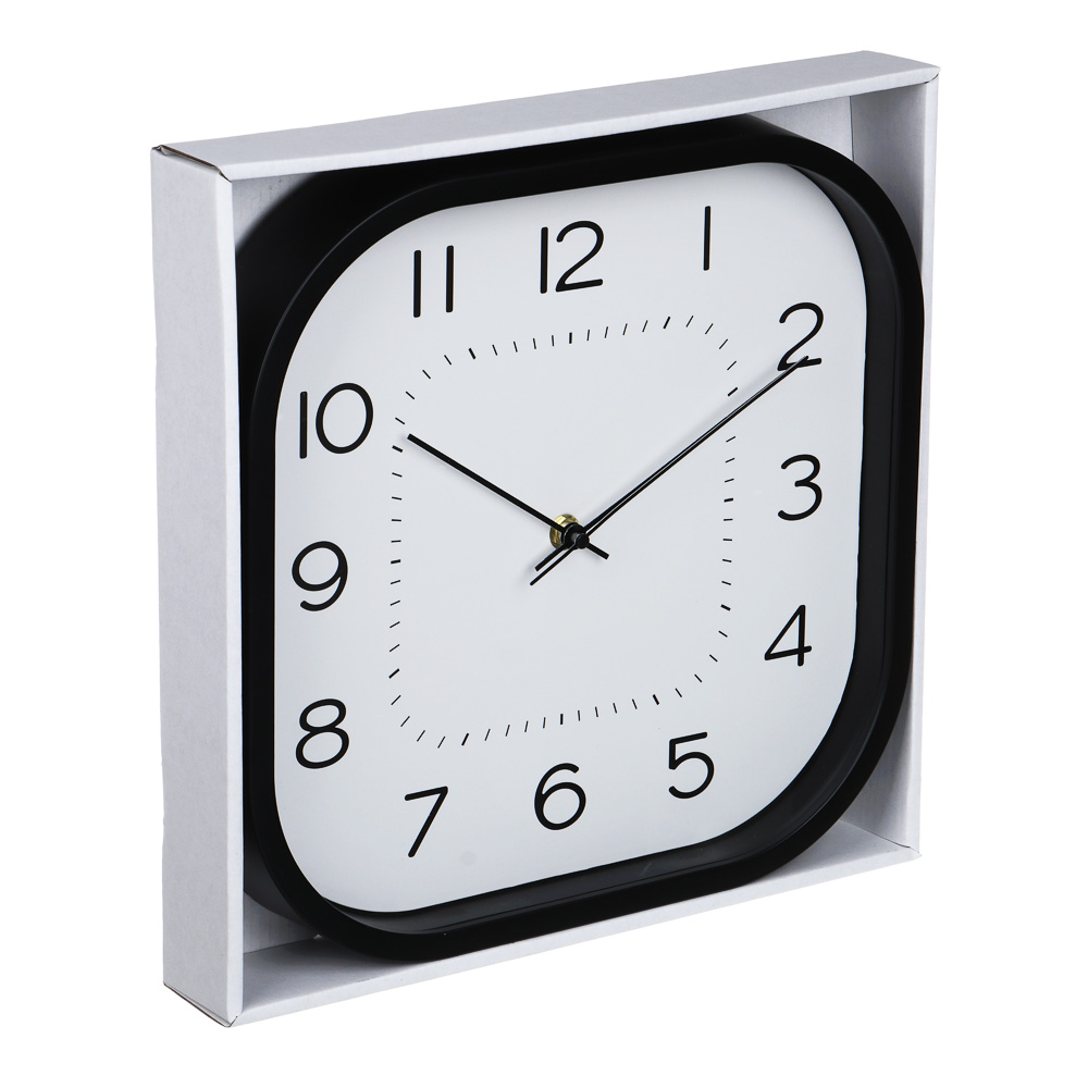 LADECOR CHRONO Часы настенные квадратные, пластик, 30x30x4,2см, 1xAA, арт.06-18, арт.№ 581-310