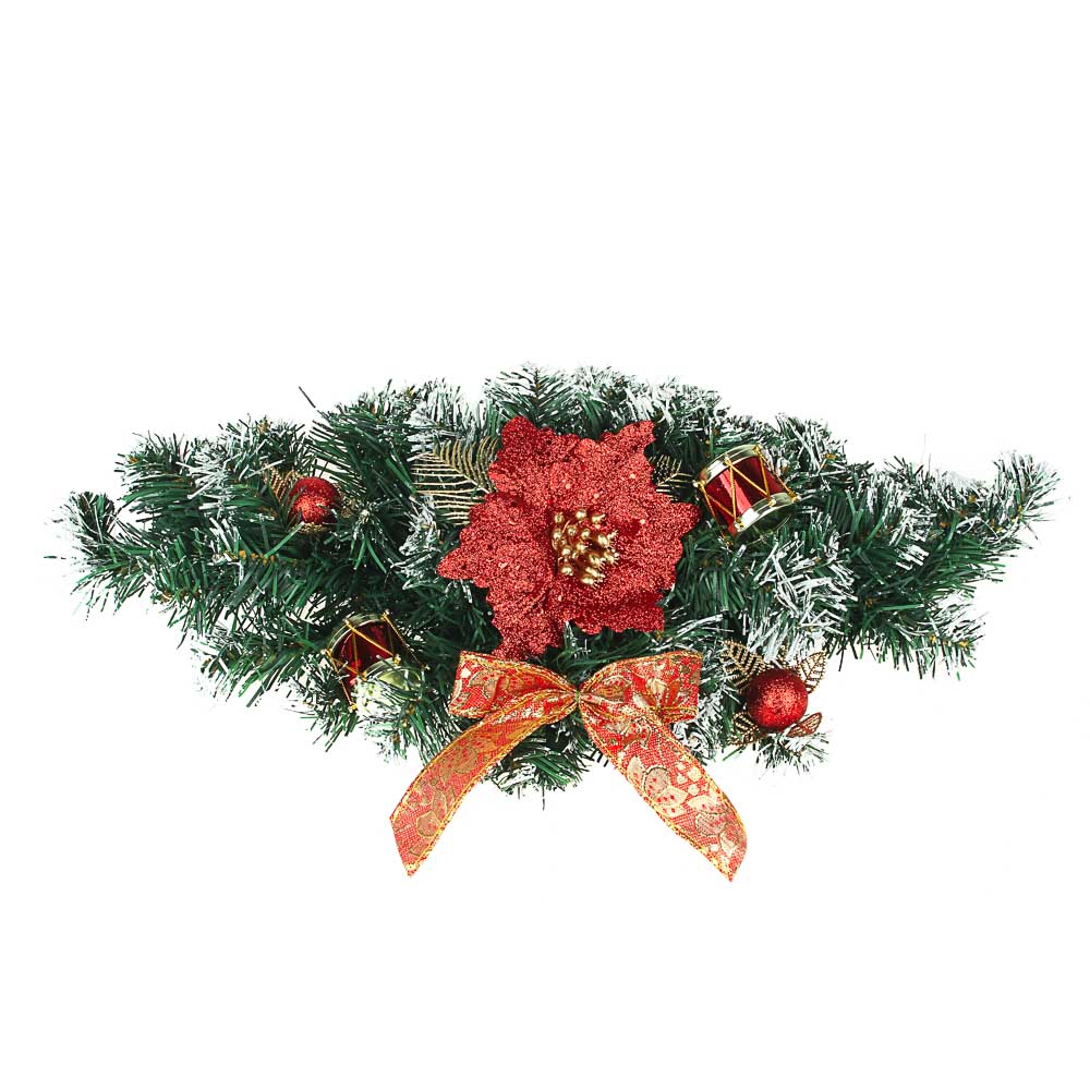 СНОУ БУМ Украшение декоративное еловое, пластик, полиэстер, 50см, 4 дизайна, арт.№ 379-130