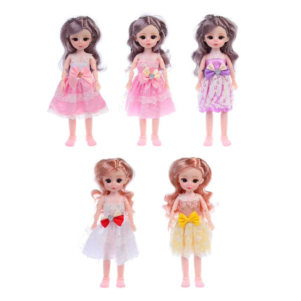 Кукла шарнирная 30 см в летнем платье, PVC, PP, тм ИГРОЛЕНД, 3+, арт.№ 436-216