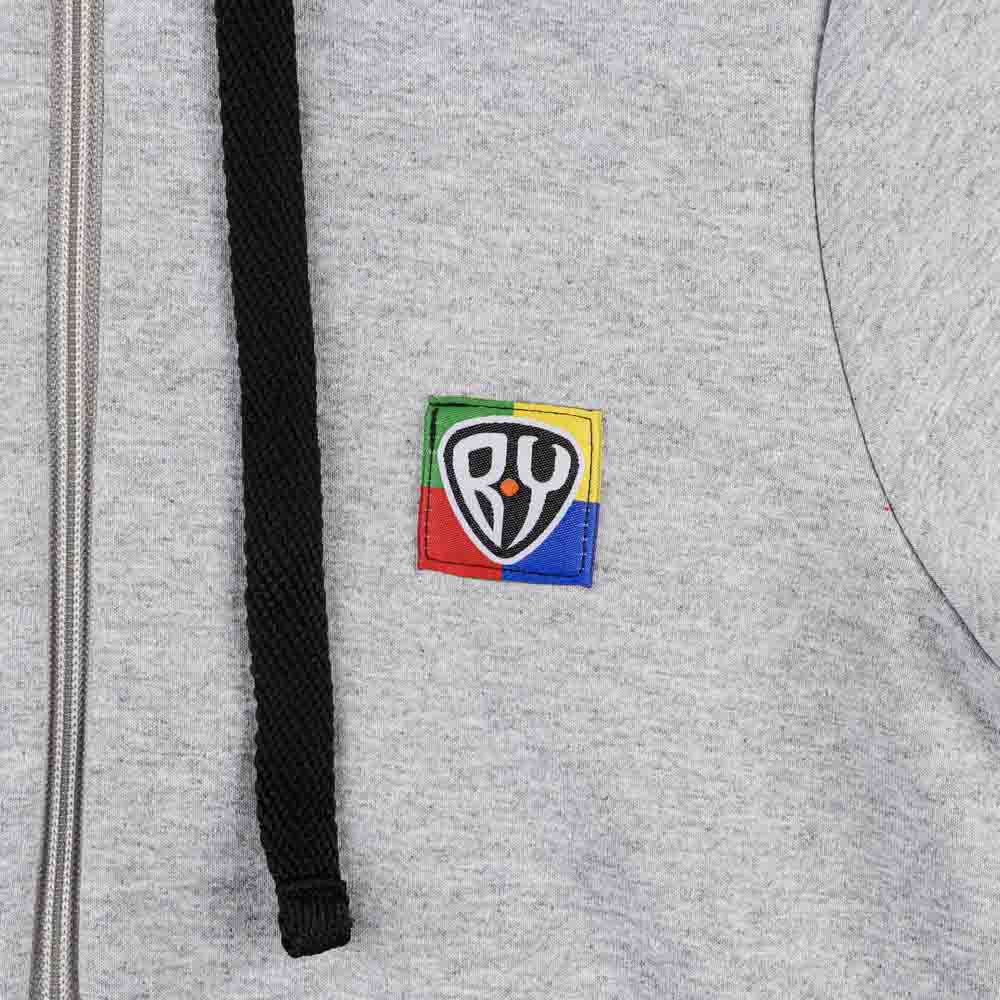 BY Basic Толстовка на молнии детская, хлопок, цвет серый, размер 128, арт.№ 833-019