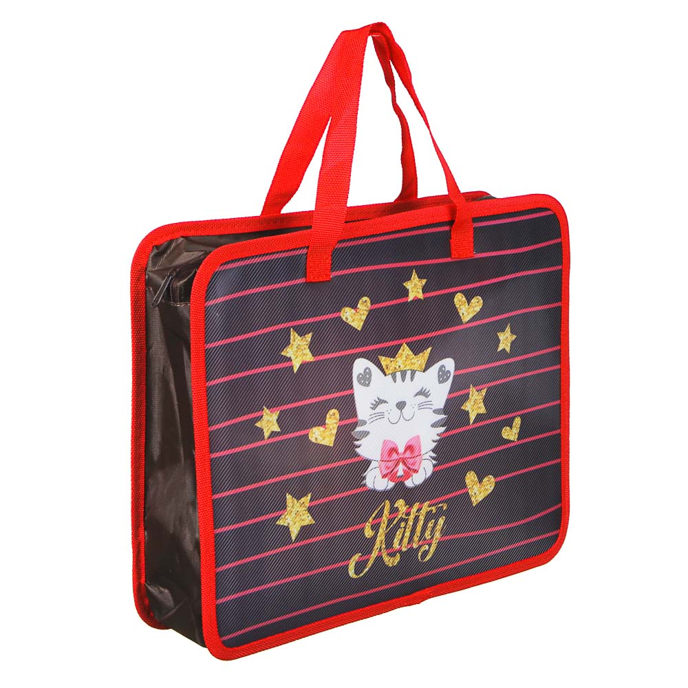 Ройал Китти Папка для тетрадей 33,5x26см, для A4, расширение 8 см, молния сверху, ручки, пластик, арт.№ 236-070