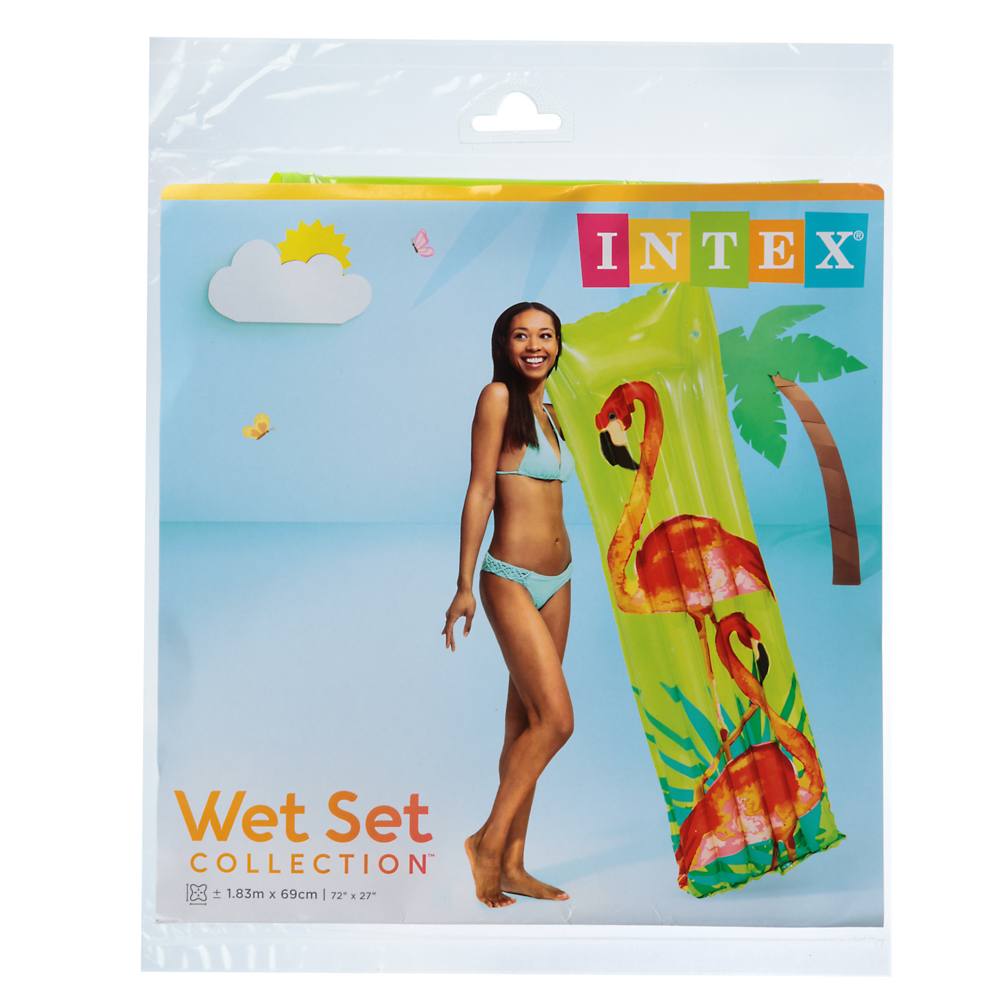INTEX Матрас пляжный надувной, 183x69см, 2 камеры, 3 цвета, 59720EU, арт.№ 359-258