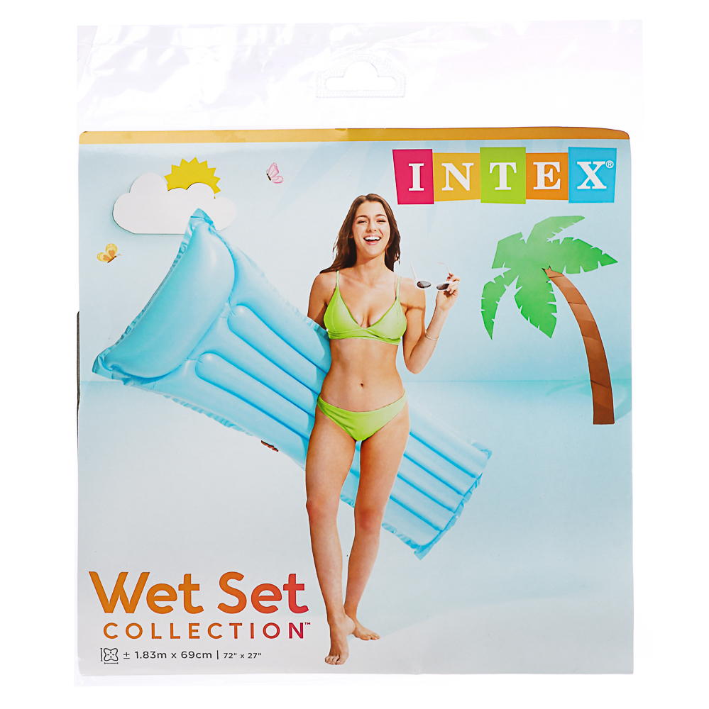 INTEX Матрас пляжный надувной, 183x69см, 3 цвета 59703NP, арт.№ 359-255