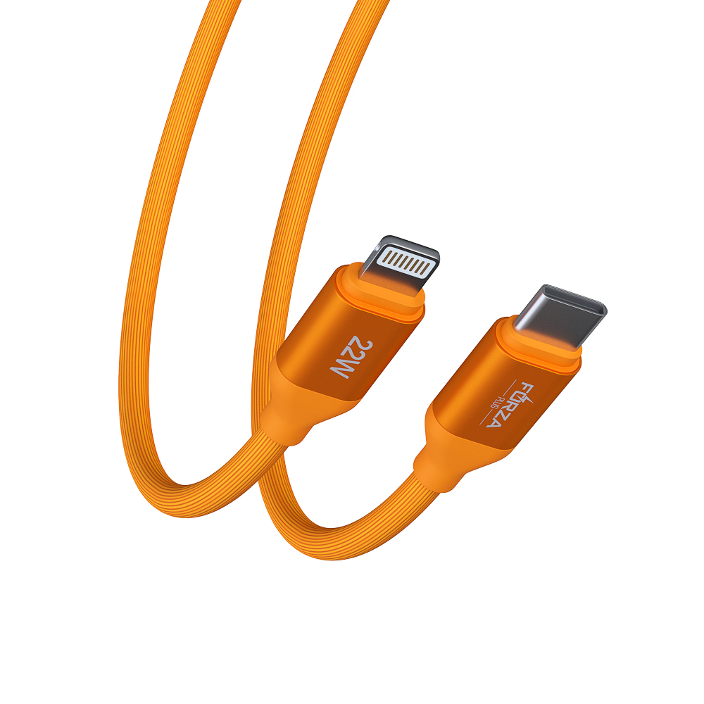 Кабель для зарядки Type C-iP FORZA Лето, 1м, 2.4А, Быстрая зарядка, 22Вт, прорез.кабель, пакет, арт.№ 931-088