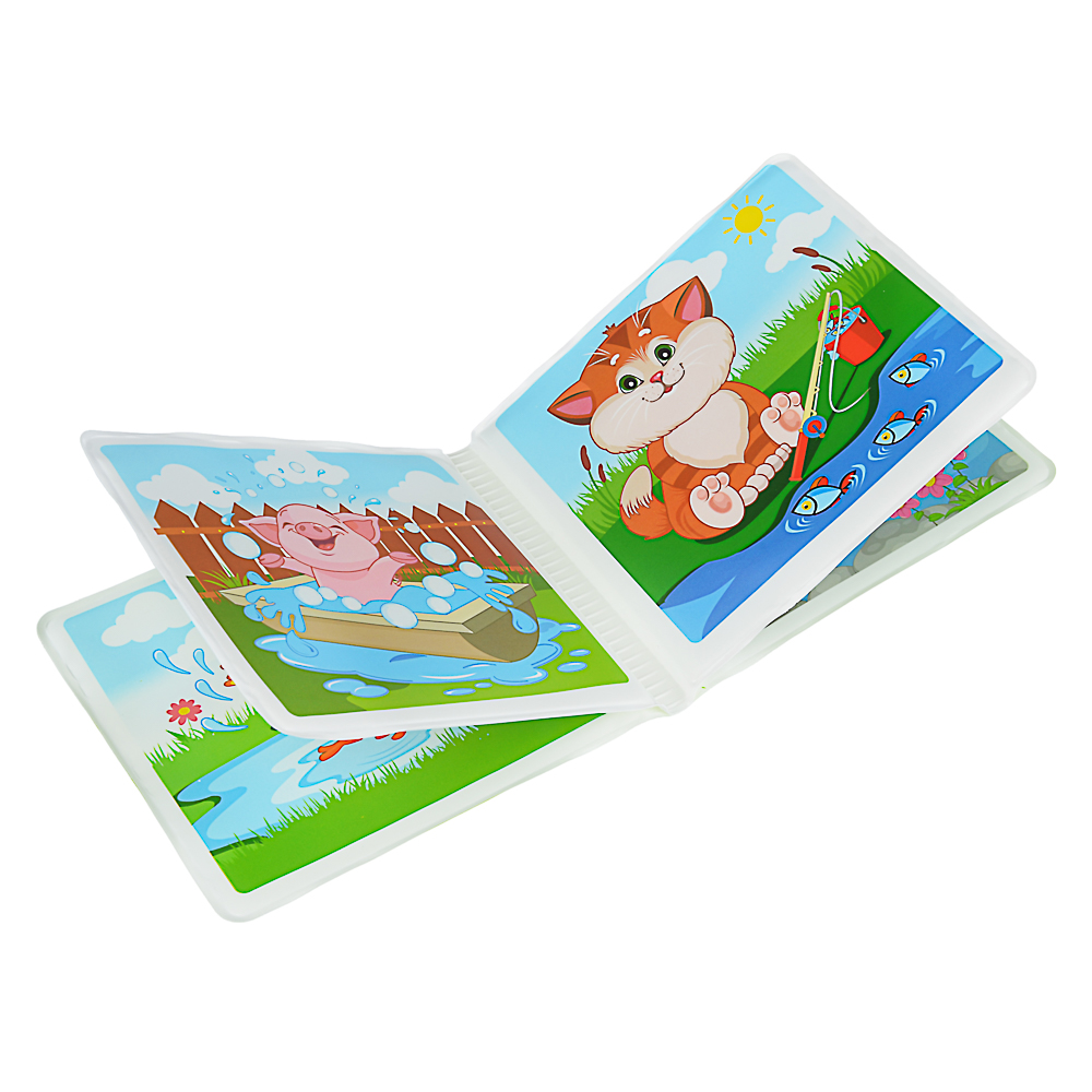 ИГРОЛЕНД Набор для ванной с книгой, 4 пр., ПВХ, PEVA, 15х12,5х6см, арт.№ 260-022