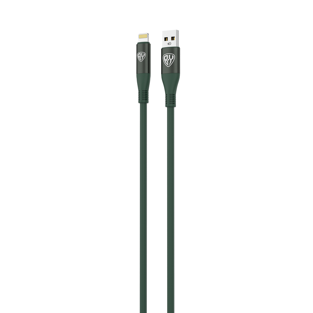 Кабель для зарядки USB(A)-iP BY Flexi, 1 м, 2.4А, Быстрая зарядка, зеленый, арт.№ 931-366