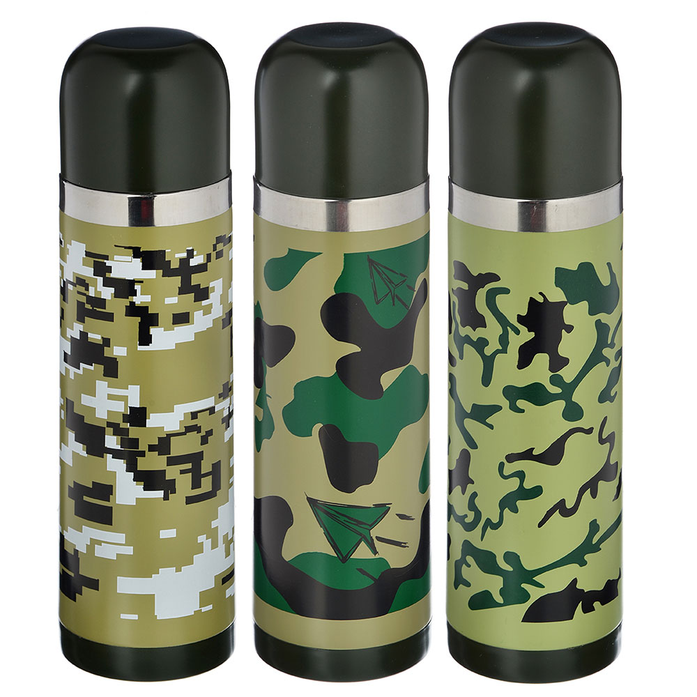 Термос "Хаки" 500мл, нерж.сталь, 3 дизайна, арт.№ 841-798