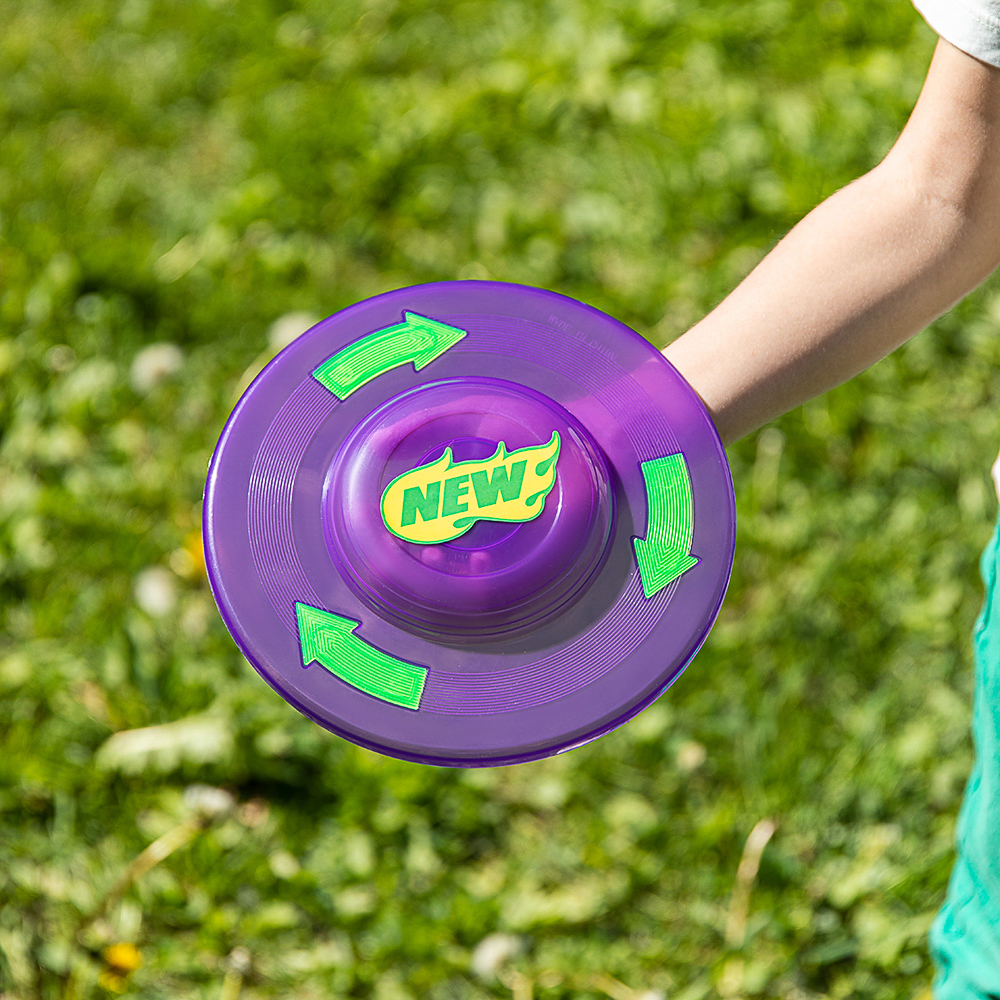 Тарелка летающая "Фрисби", тм BY SPORT, 20см, 3LED диода, питание 3xLR1130, пластик, арт.№ 134-147