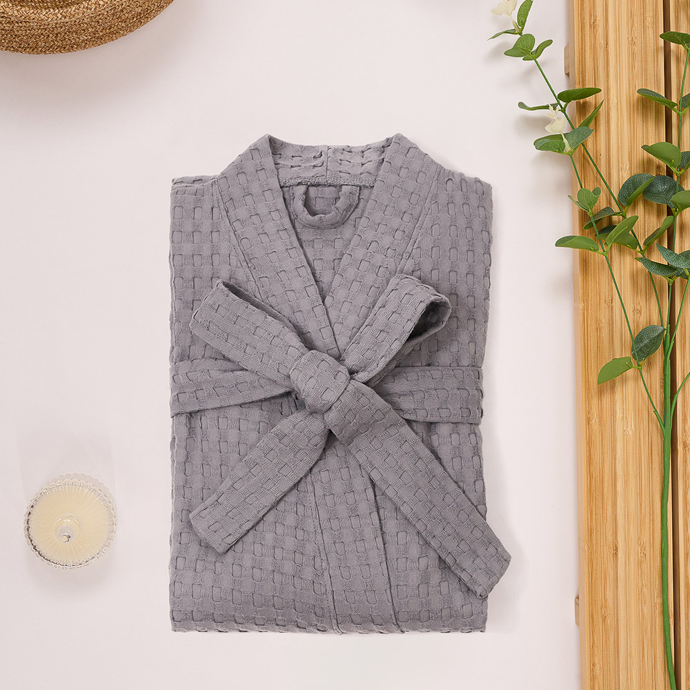 Халат вафельный one size PROVANCE Монблан, 100% хлопок, 300 г/м2, серый, арт.№ 484-202