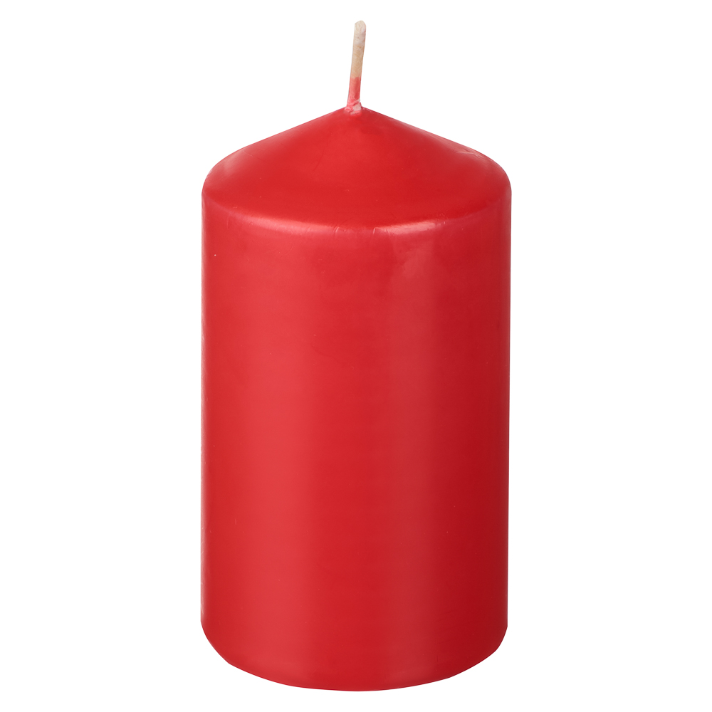 LADECOR Свеча пеньковая, парафин, 5х9см, цвет красный, арт.№ 508-343