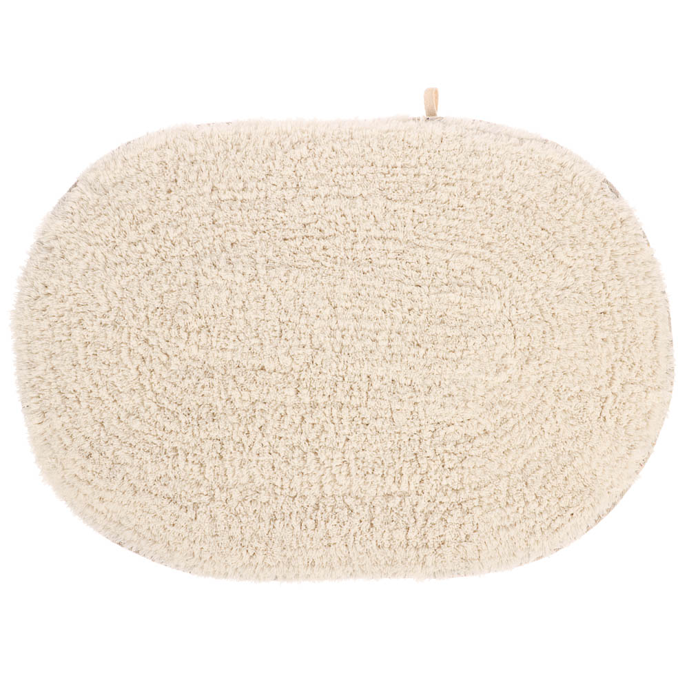 Коврик для ванной 40х60см овал TERNI кремовый, хлопок, SWM-6010-CRM-B, арт.№ 462-817