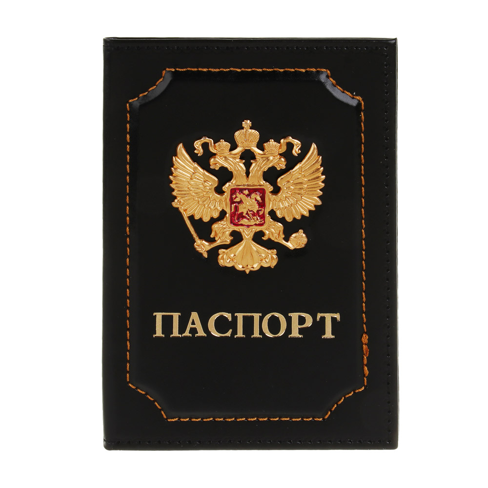 Обложка для паспорта с кокардой тм ЮНИLOOK, металл, ПУ, арт.№ 334-166