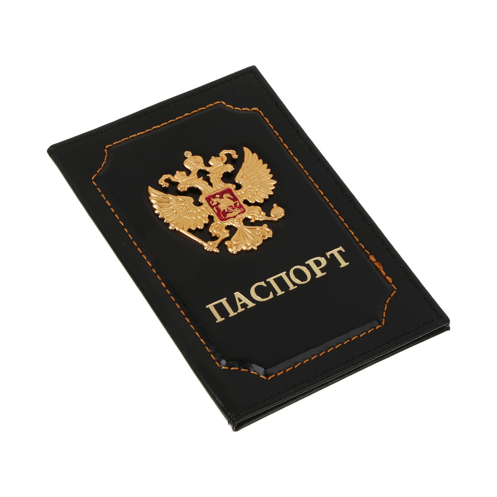 Обложка для паспорта с кокардой тм ЮНИLOOK, металл, ПУ, арт.№ 334-166