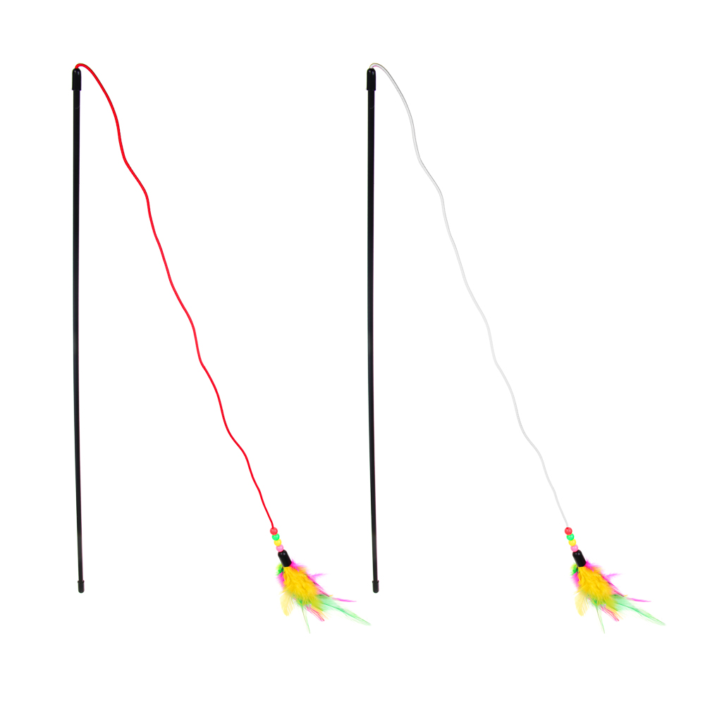 VETTA Игрушка дразнилка для домашних животных, пластмасса, перья, ПЭ, 49,5 см, арт.№ 273-284