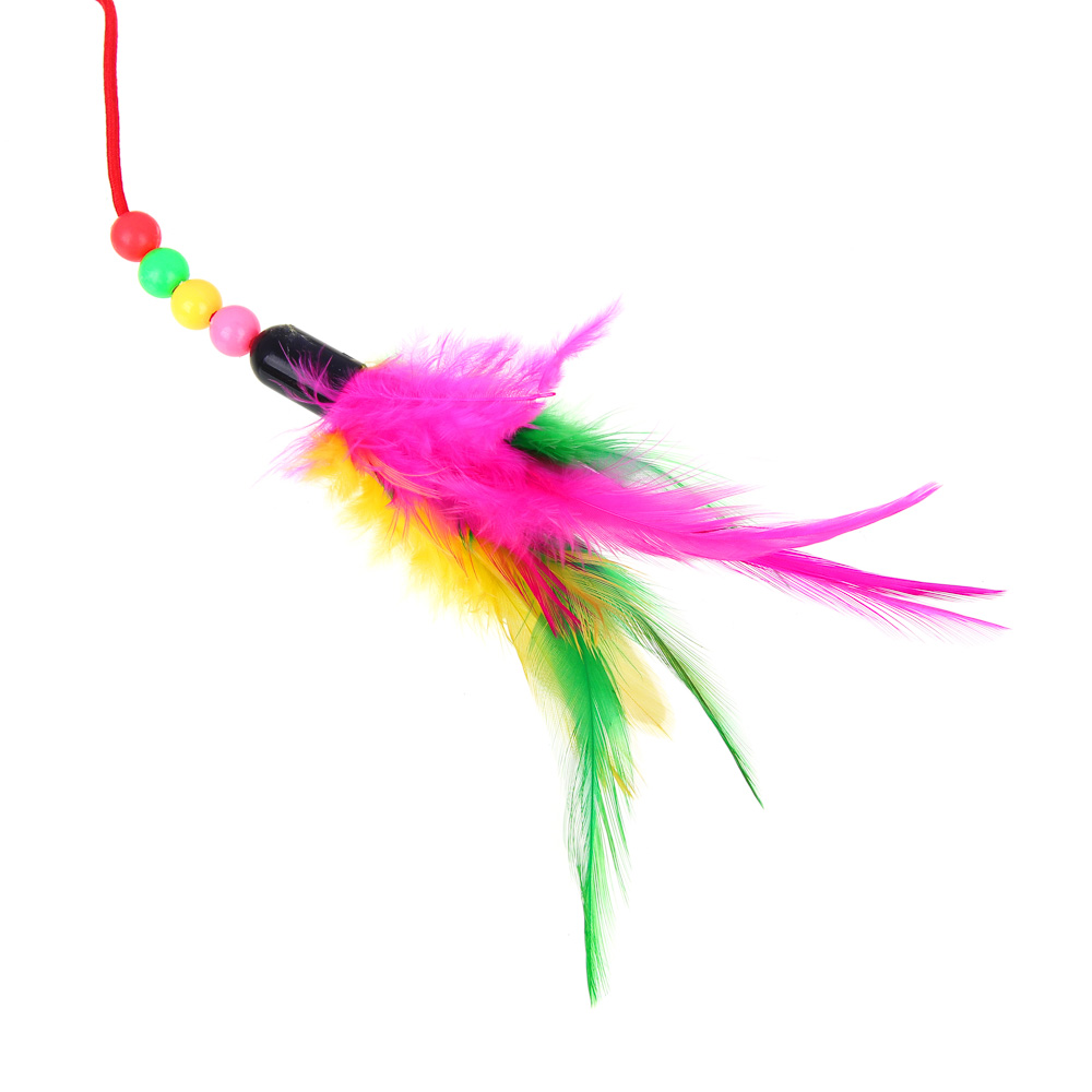 VETTA Игрушка дразнилка для домашних животных, пластмасса, перья, ПЭ, 49,5 см, арт.№ 273-284