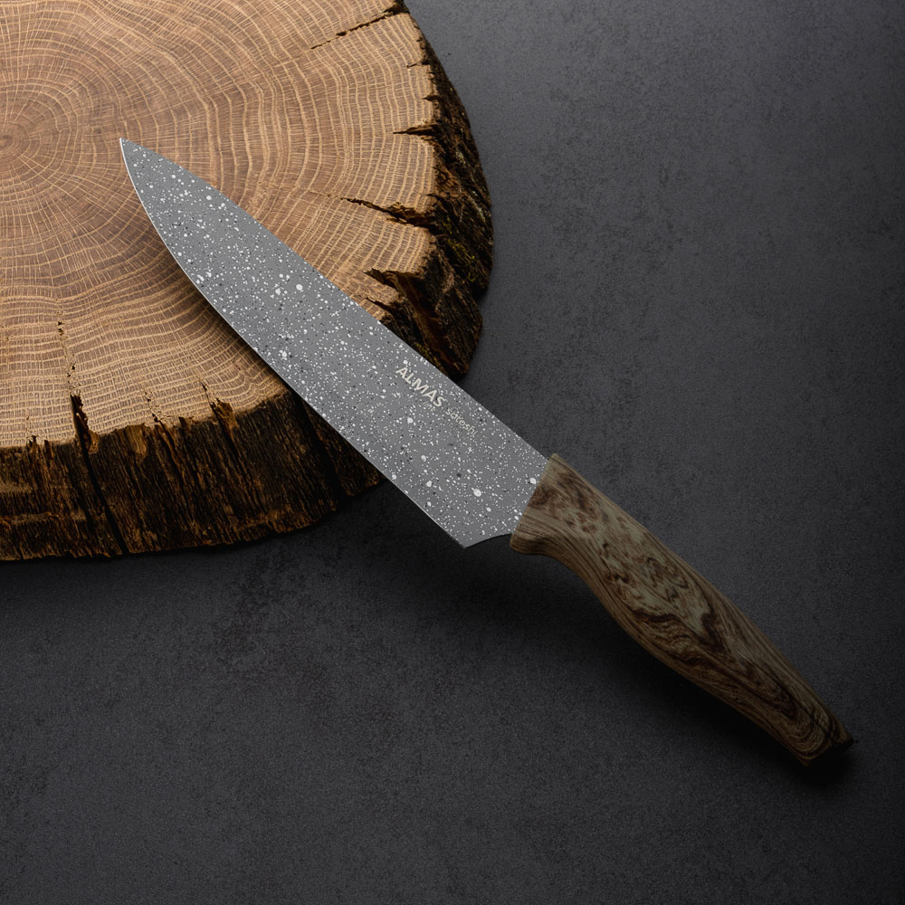 SATOSHI Алмаз Нож кухонный шеф 20см, нерж.сталь с антиналипающим покрытием, арт.№ 803-083