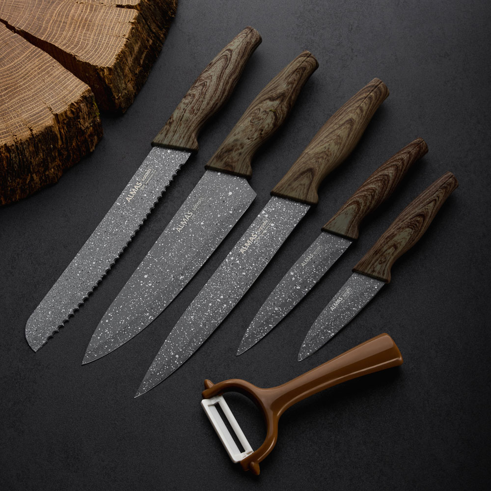 SATOSHI Алмаз Набор ножей кухонных 6пр, в магнитной коробке, арт.№ 803-087