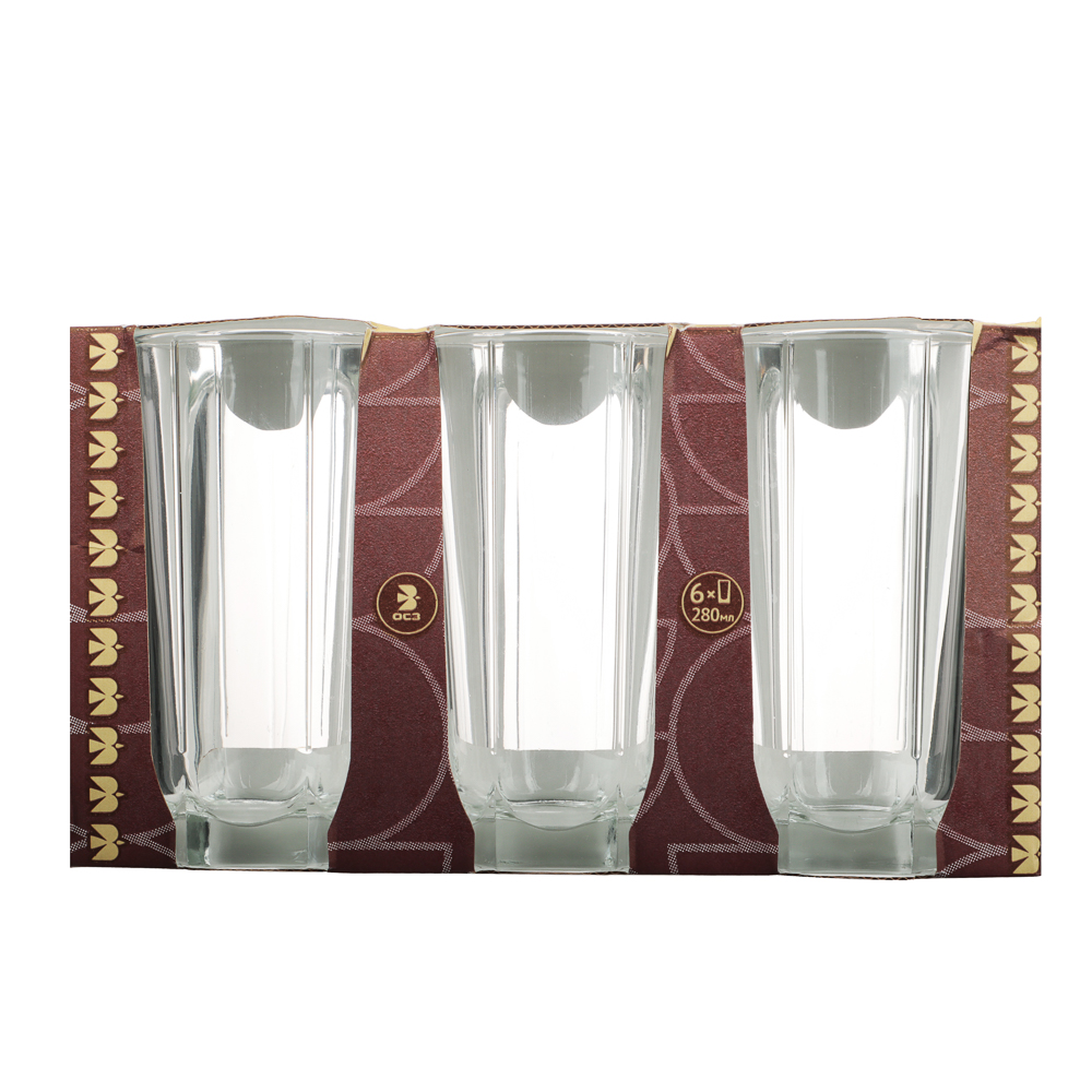 ОСЗ Стиль Набор стаканов высоких 6шт 280мл, стекло, арт.№ 878-663