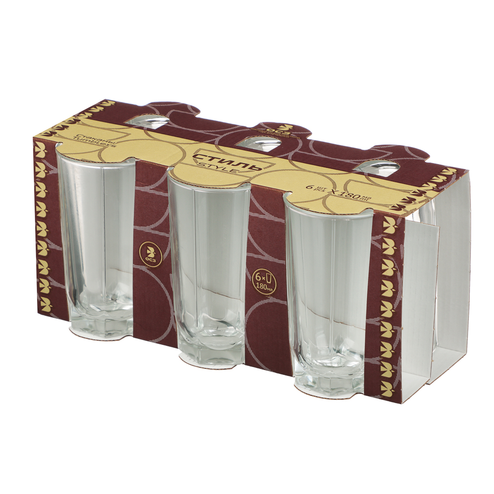 ОСЗ Стиль Набор стаканов высоких 6шт 180мл, стекло, арт.№ 878-664